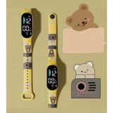 Kawaii Teddy Bear Cute Sevimli Ayı Ayıcık Dijital LED Çocuk ve Yetişkin Kol Saat Doğum Günü Hediye - Sarı