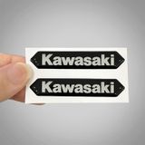 Kawasaki 3D Gümüş Arma Sticker Yapıştırma 2 Adet