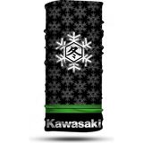 kawasaki Desenli Motorcu Boyunluğu Buff Bandana Saç Bandı - Standart - Açık Gri - Siyah