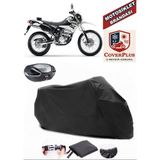 Kawasaki Klx 250 Branda Siyah Arka Çanta Uyumlu(Topcase) Motosiket Brandası Motor Örtüsü Çadır Su Geçirmez Motosiklet Kılıfı Motor Brandası,lastikli,taşıma Torbalı