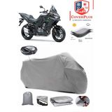 Kawasaki Klz 1000 Versys Branda Gri Arka Çanta Uyumlu(Topcase) Motosiket Brandası Motor Örtüsü Çadır Su Geçirmez Motosiklet Kılıfı Motor Brandası,lastikli,taşıma Torbalı