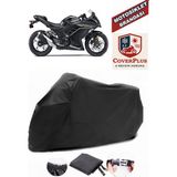 Kawasaki Ninja 300 Siyah Motorsiket Brandası Motor Örtüsü Çadır Su Geçirmez Motosiklet Kılıfı Motor Brandası - Siyah- Arka Çanta UYUMSUZ