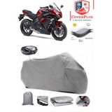 Kawasaki Ninja 650 Branda Gri Arka Çanta Uyumlu(Topcase) Motosiket Brandası Motor Örtüsü Çadır Su Geçirmez Motosiklet Kılıfı Motor Brandası,lastikli,taşıma Torbalı