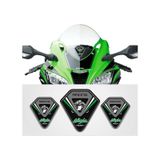 Kawasaki NİNJA Üçlü 3D sticker Siyah Yeşil ninja