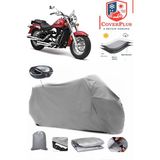 Kawasaki Vn 800 Classic Branda Gri Arka Çanta Uyumlu(Topcase) Motosiket Brandası Motor Örtüsü Çadır Su Geçirmez Motosiklet Kılıfı Motor Brandası,lastikli,taşıma Torbalı