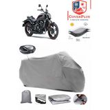 Kawasaki Vulcan S Branda Gri Arka Çanta Uyumlu(Topcase) Motosiket Brandası Motor Örtüsü Çadır Su Geçirmez Motosiklet Kılıfı Motor Brandası,lastikli,taşıma Torbalı