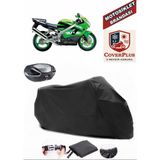 Kawasaki Zx-9 R Branda Siyah Arka Çanta Uyumlu(Topcase) Motosiket Brandası Motor Örtüsü Çadır Su Geçirmez Motosiklet Kılıfı Motor Brandası,lastikli,taşıma Torbalı