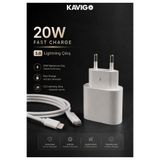kawigo 20W iPhone Hızlı Şarj iPhone Uyumlu 20W Şarj Aleti Set Lightning/Type-C 11/12/13/14 Pro/Pro Max/Plus/Mini Tüm Serilere Uygun Şarj Adaptörü Şarj Set