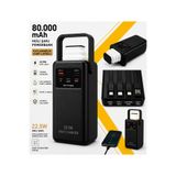 kawigo 80000mAh Powerbank Dahili Kablolu 22.5W Hızlı Şarj Taşınabilir Kamp Lambalı Powerbank LED Fener Type-C PD Power Bank Tüm Modellerle Uyumlu Powerbank