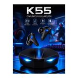 kawigo K55 Oyuncu Kulaklığı Bluetooth 5.4 TWS Kablosuz Kulaklık 65ms Düşük Gecikme Oyuncu Kulaklığı HiFi Stereo Ses RGB Şarj Kutulu Android & iOS Uyumlu Kulaklık