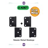Kawin 2 Adet 12cm Siyah Çelik Kapı Menteşe Yönsüz 2mm Dayanıklı Panel Cerman Nikel