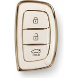 Kawin Genel Autohan Keys Tucson Elantra Bayon Smart Araba Anahtarı Için Yüksek Kalite Silikon Koruyucu Kılıf, Beyaz Altın