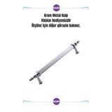 Kawin Krom Kulp 128MM Metal Vidalı - Dolap, Şifonyer, Ünite,Komodin, Mutfak Dolabı, Vestiyer Kulbu