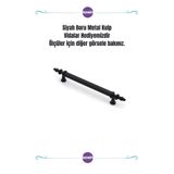 Kawin Siyah Boru Kulp 224mm Metal Vidalı - Dolap, Ünite,komodin, Mutfak, Vestiyer Kulbu 22 Cm - 23 Cm