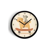 Kay Kay Yapan Sevimli Köpekler Modern Çocuk Odası Duvar Saati - 30cm - Önü Camlı Siyah Kasa, JH0533S30SKP