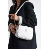 Kaya Bag Beyaz 3 Gözlü Çapraz Çanta 16x26 Ebatı