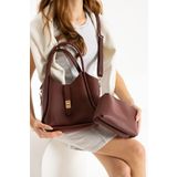 Kaya Bag Bordo Kadın Omuz Ve Kol Çantası Çapraz uzun Askılı 24x35 Ebatında