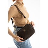 Kaya Bag Kahverengi 3 Gözlü Çapraz Çanta 16x26 Ebatı
