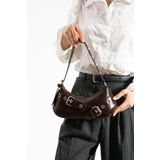 Kaya Bag Kahverengi Kadın Omuz ve Kol Çanta 13x30 Ebatı