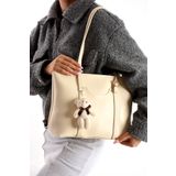 Kaya Bag Krem Kadın Omuz Çanta 24x35 Ebatında