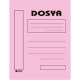 Kaya Tam Kapak Karton Telli Dosya Pembe 50'li