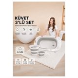 KAYAGROUP Bebek Küveti Katlanır Maşrapa & Kova Yeni Doğan ve 0-3 Yaş Banyo Seti