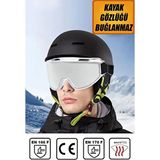 Kayak Gözlüğü Antifog Uv Korumalı Güneş Kar Şeffaf Snowboard Glasses Sporu. - Gri