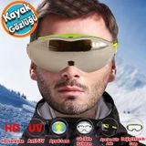 Kayak Gozlugu Degistirebilir Camli Antifog Gunes Kar Koruyucu Gozluk Gumus Snowboard Glasses Gozluk