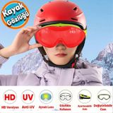 Kayak Gozlugu Degistirebilir Camli Antifog Gunes Kar Koruyucu Gozluk Kirmizi Snowboard Glasses Gozluk