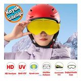 Kayak Gozlugu Degistirebilir Camli Antifog Gunes Kar Koruyucu Gozluk Sari Snowboard Glasses Gozluk