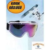 Kayak Gözlüğü Offroad Antifog Ventilli Korumalı Güneş Kar Gözlük Gökkuşağı Snowboard Glasses Sporu. - Yeşil