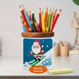 Kayak Yapan Noel Baba Ahşaplı Seramik Kalemlik - 72147503131 - Renkli