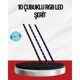 Kayan Yıldız LED Aydınlatma 10 Çubuk Dış Mekan Uyumlu - 1 m - 2700K