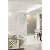 Kayasan Ahşap Kayasan ® Lazer Kesim Sarkıt Paravan, Ahşap Seperatör, Oda Ayırıcı 4'lü Panel Levha Seti - 40x40 - Beyaz