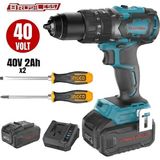 Kayasan Catpower 4401 Kömürsüz Akülü Darbeli Vidalama Li-Ion 40V 90NM +( 2.0 Ah Akü 2 Adet)+(Hızlı Şarj Cihazı Düz Yıldız Tornavida