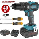 Kayasan Catpower 4401 Kömürsüz Akülü Darbeli Vidalama Li-Ion 40V 90NM +( 4.0 Ah Akü 2 Adet)+(Hızlı Şarj Cihazı Düz Yıldız Tornavida