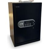 Kayatex Online Ekranlı Elektronik Şifreli Büyük Boy Çelik Kasa - Battal Boy Ev Ofis Evrak ve Para Kasası Siyah (50X35X30 Cm)