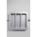 kayatexonline Kesilebilir Çekmece İçi Kaşıklık Düzenleyici 49 x 48 cm - 3 Bölmeli Gri Kaşık Düzenleyici