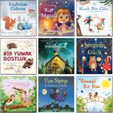 Kaybolan Eldiven - Kar Masalı - Karlı Bir Gün - Bir Yumak Dostluk - Mutluluk - Sevginin Gücü - Yuvada - Uçan Süpürge- Güneşli Bir Gün 9 Kitap Çocuk Öykü Seti