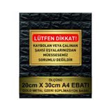 KAYBOLAN EŞYA YAZILI GOLD METAL BASKILI LEVHA ( 20 X 7 CM ) hbspmoduyari107