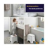 Kaydırmaz Banyo Taburesi, 120 kg Taşıma Kapasiteli Kaymaz Banyo Taburesi, Çocuk Taburesi, 1. Sınıf Sert Plastik, (E-B-Y 30X42X34 Cm) - Ahşap - Option-1