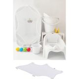 Kaydırmaz Bebek Küvet Filesi Bebek Yıkama Filesi Plastik Küvet Uyumlu Bebek Duş Banyo Filesi - Beyaz