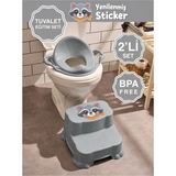 Kaydırmaz Çocuk Taburesi Çift Basamaklı, Çocuk Banyo Lavabo Basamağı 2li Se - Yeşil