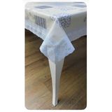 Kaydırmaz taban kenarlı işleme dantel güpürlü pvc dikdörtgen muşamba masa örtüsü 122x155 cm Gri 120 x 160
