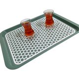 Kaydırmaz Tabanlı Servis Tepsi Sunum Tepsisi Büyük BOY-1136-02-BORDO,YEŞİL - Yeşil