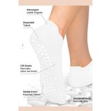 Kaydırmaz Tabanlı Unisex Beyaz Yoga, Pilates Ve Tavaf Çorabı | Konforlu Spor Patik Çorap 36-40 Beyaz