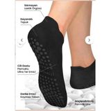 Kaydırmaz Tabanlı Unisex Siyah Yoga, Pilates Ve Tavaf Çorabı | Konforlu Spor Patik Çorap 36-40