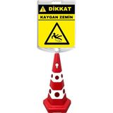 Kaygan Zemin Çift Taraf Baskı Kırmızı Ultra Kedi Gözlü Ağırlıklı Koni Seti Trafik Dubası