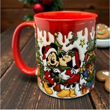 Kaygusuz Disney Mickey ve Minnie Mouse Yılbaşı Temalı Kupa Bardak - Özel Tasarım Porselen - 1 Adet - 300 ml