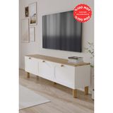 Kayhan Ahşap ECE BOHEM %100 MDF TV ÜNİTESİ 180 CM SAFİR MEŞE - Beyaz - Safir Meşe